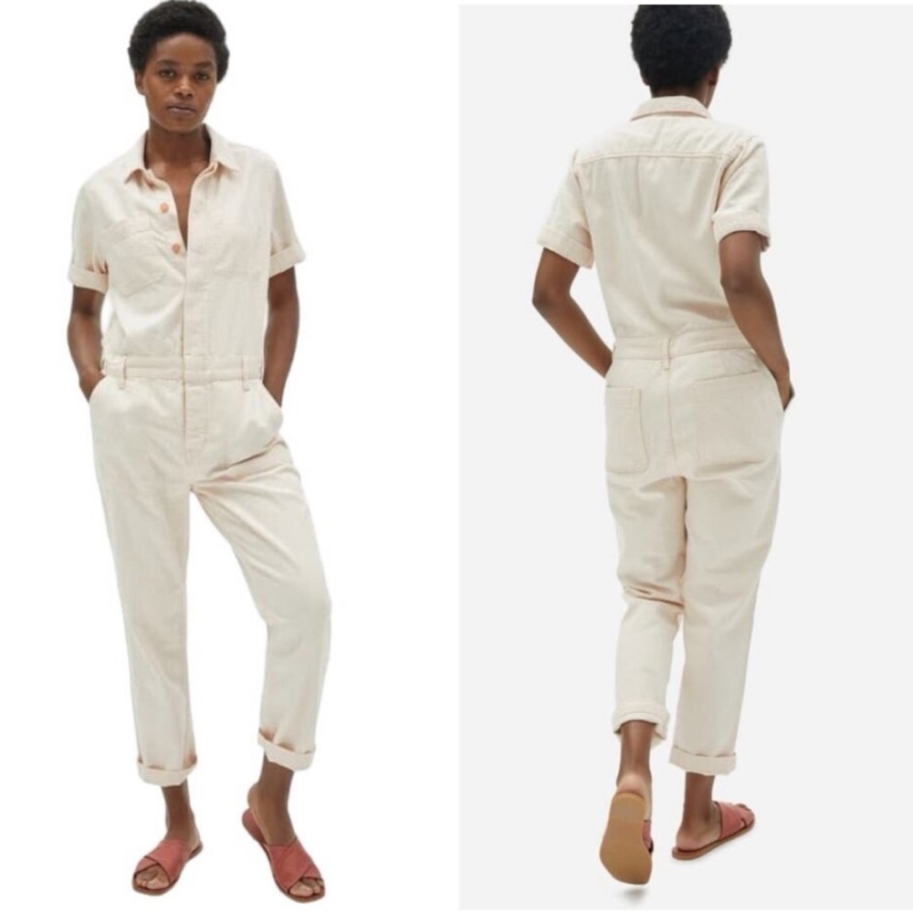 NWT Everlane‎ The Short Sleeve Denim Coverall Jumpsuit 12